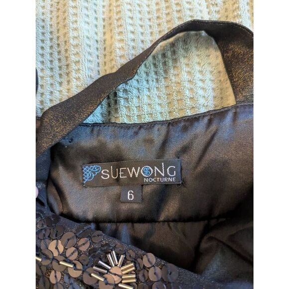 Sue Wong Nocturne Women's Size 6 100% Beaded Plunging Neckline Evening Dress - Picture 6 of 9